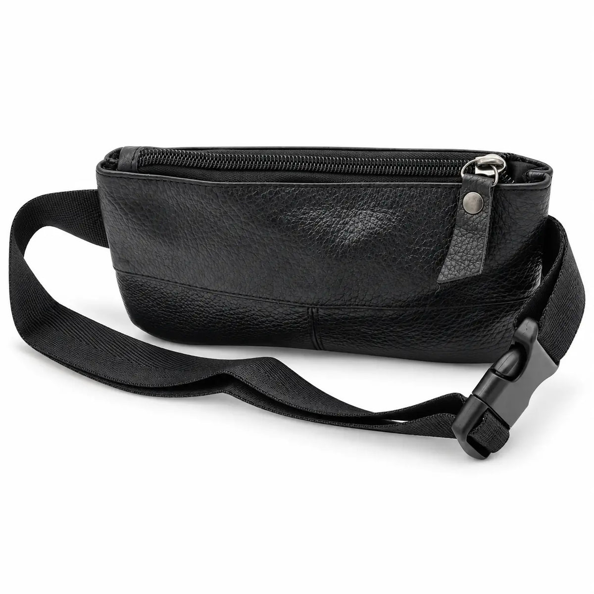Migant full leather waist bag in black, rear view