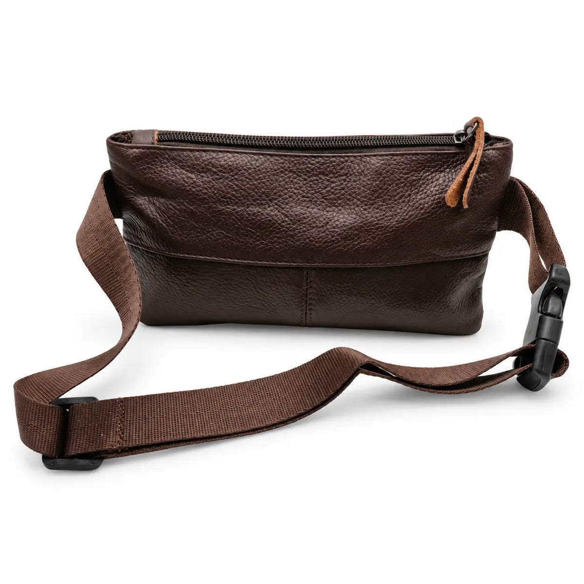 Migant full leather waist bag in brown, rear view