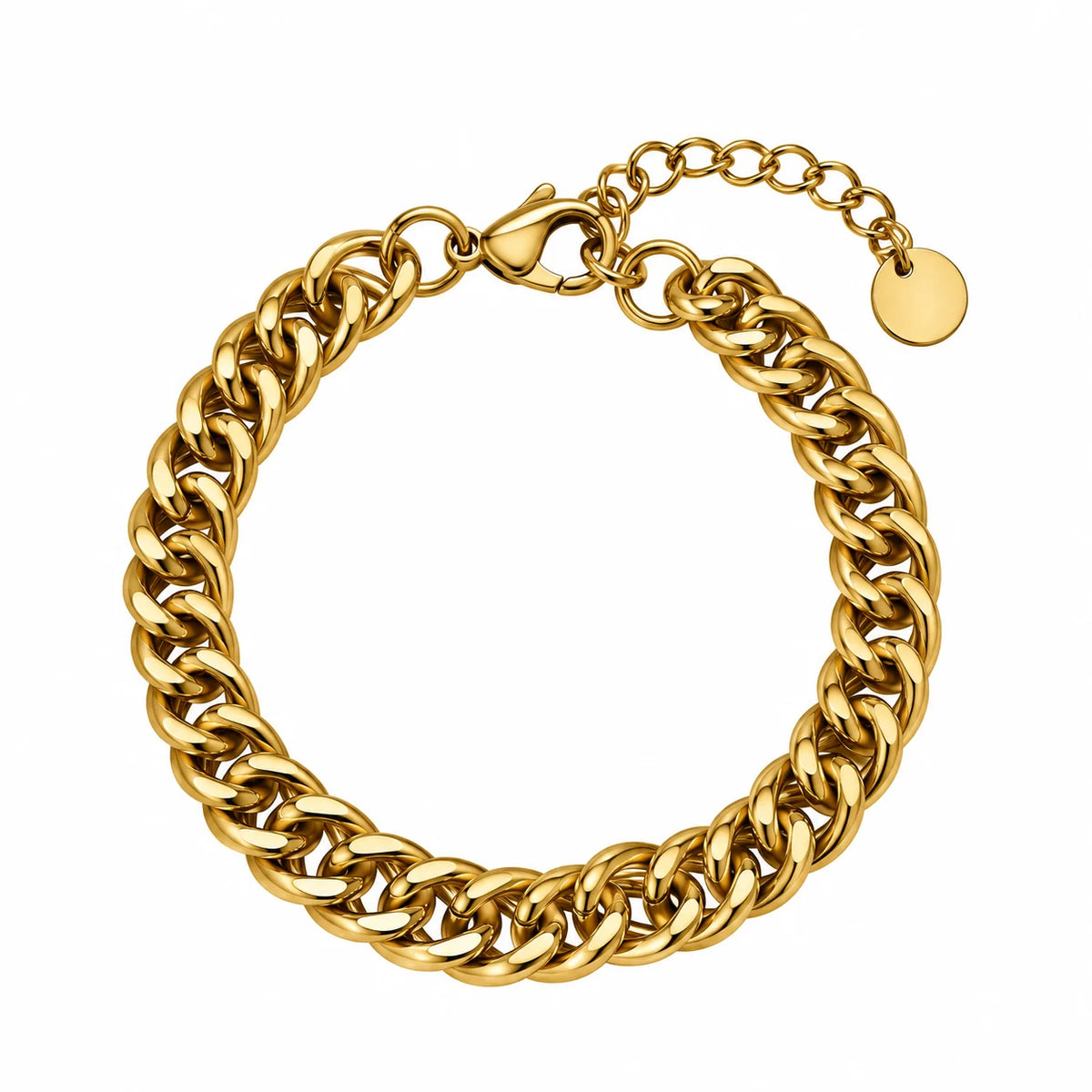 Migant men's gold curb chain bracelet