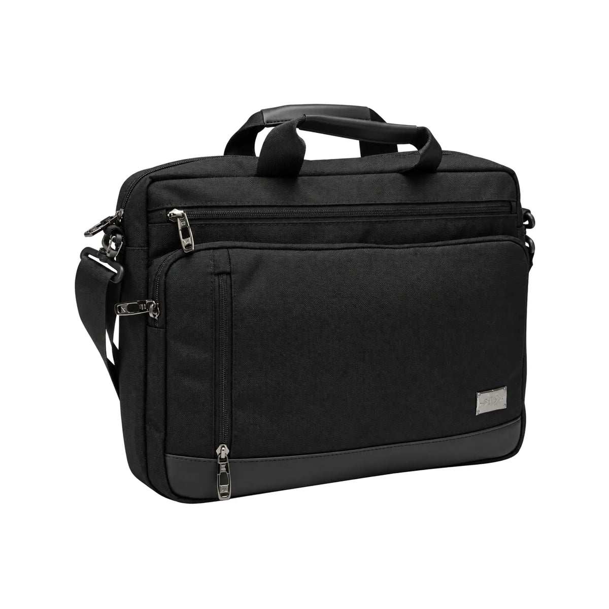 Leastat Laptop Bag 6601 in black - front three-quarter view