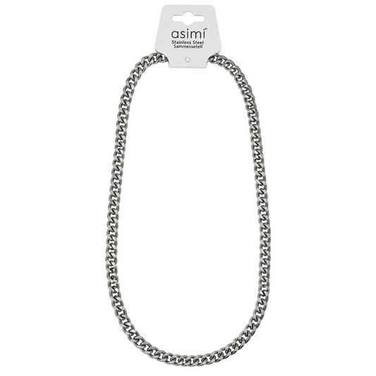 Migant men's slim stainless steel curb chain necklace