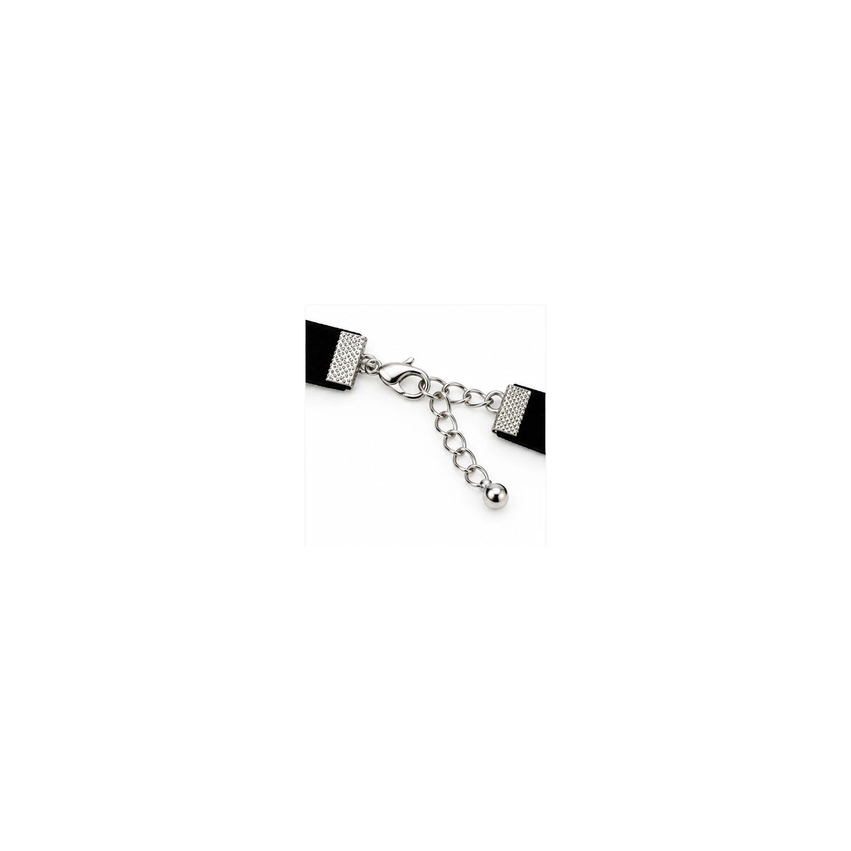 Migant women's black crystal choker necklace clasp close-up