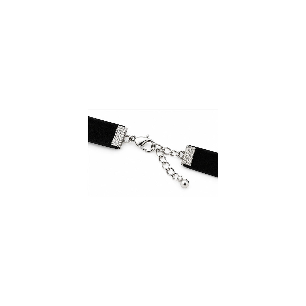 Migant women's black crystal choker necklace clasp detail