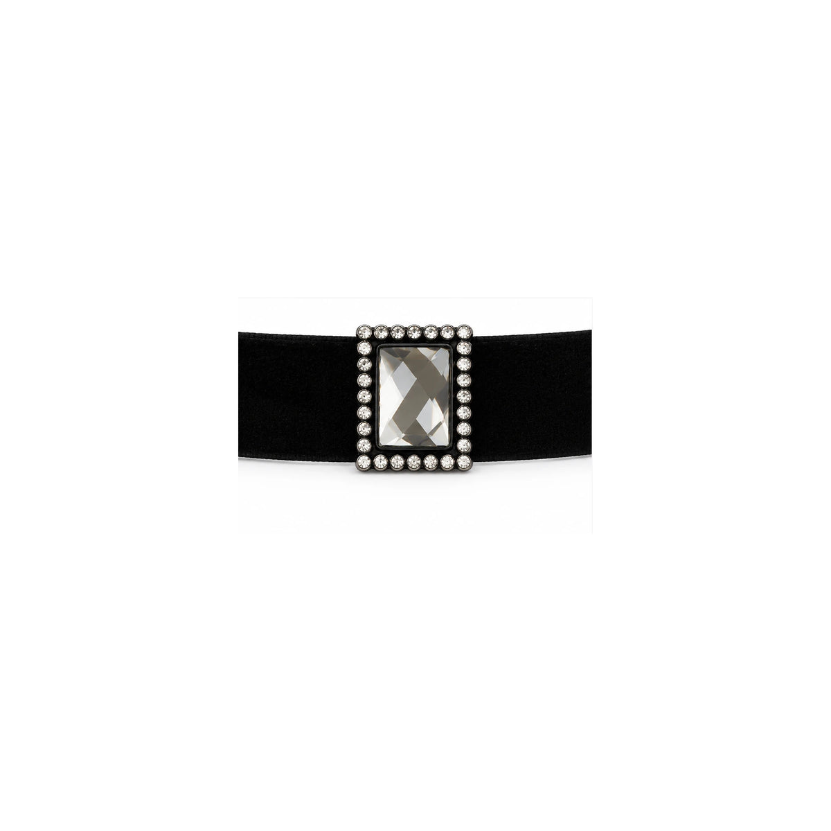 Migant women's black crystal choker necklace crystal detail