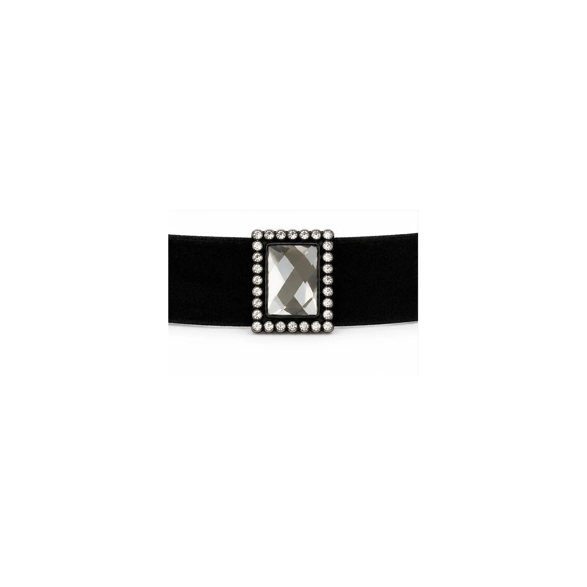 Migant women's black crystal choker necklace crystal detail
