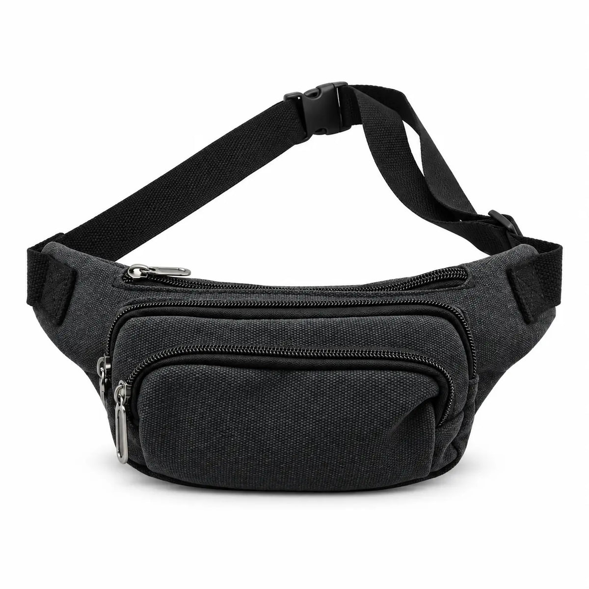 Migant black multi-zip waist bag 45-20120N, front view