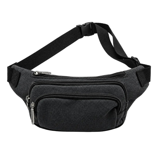 Migant black multi-zip waist bag 45-20120N, front view