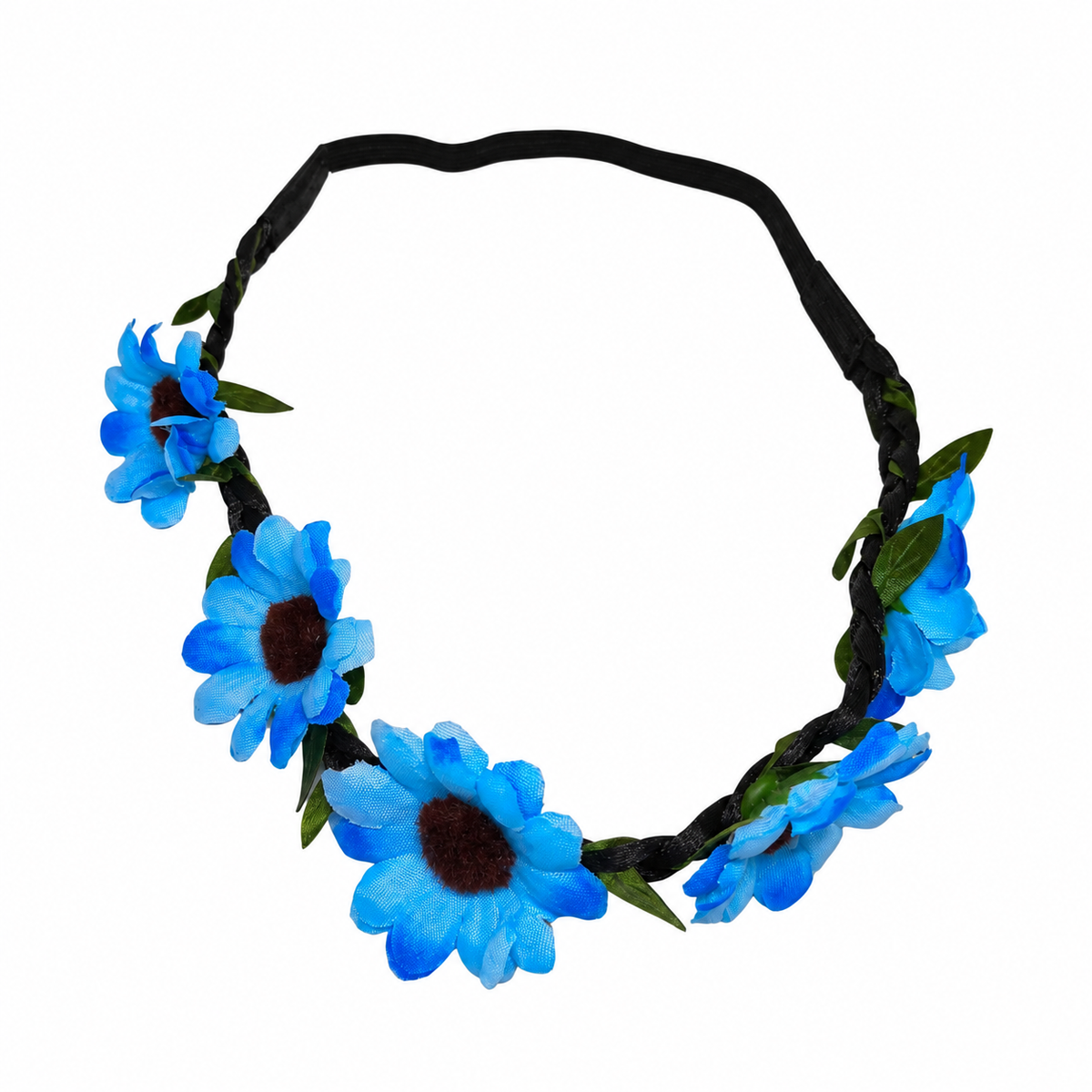 Migant boho floral elastic headband in blue