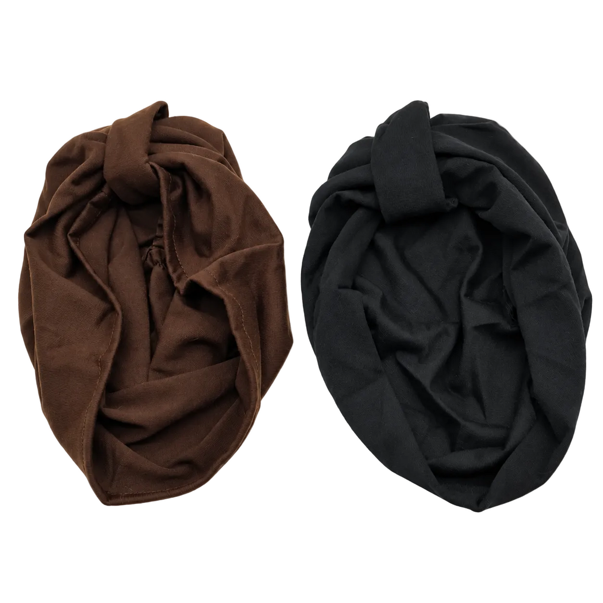 Migant brown and black soft knotted turban headbands