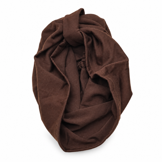 Migant brown soft knotted turban headband