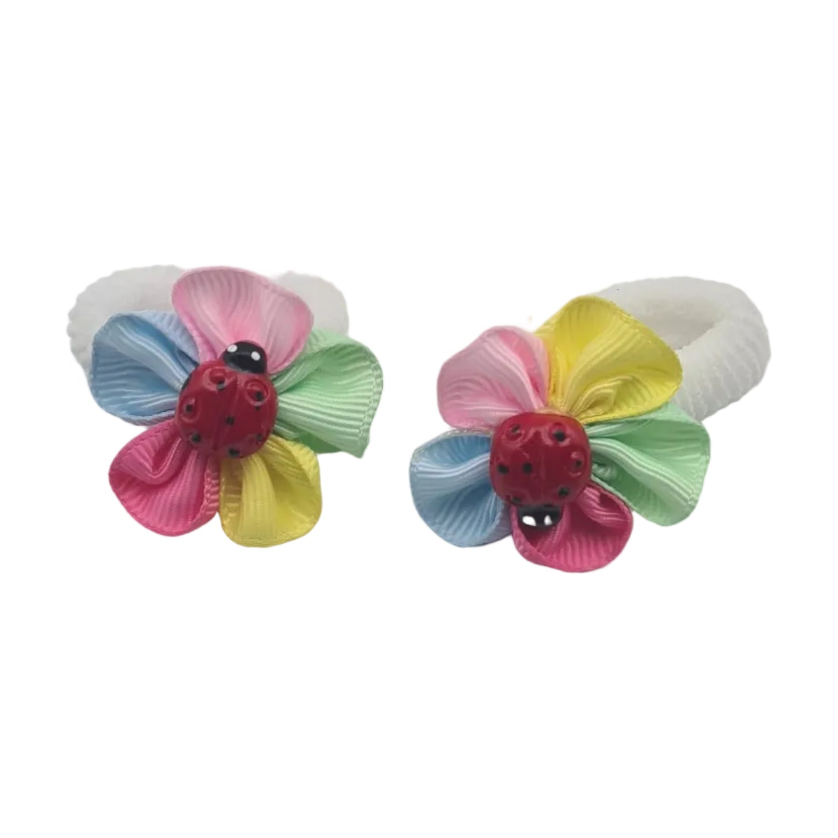 Migant colorful flower hair elastics – alternate view