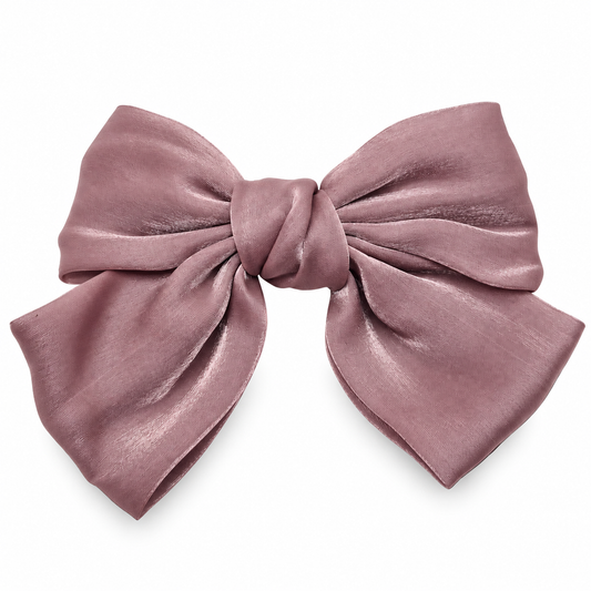 Migant fuchsia satin bow hair barrette