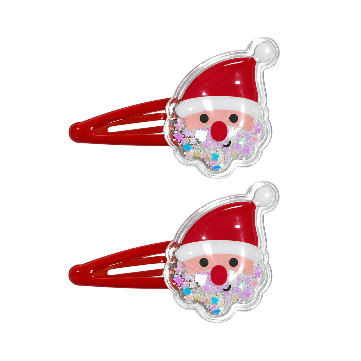 Migant Kids two-piece Christmas shaker snap hair clip set with Santa design