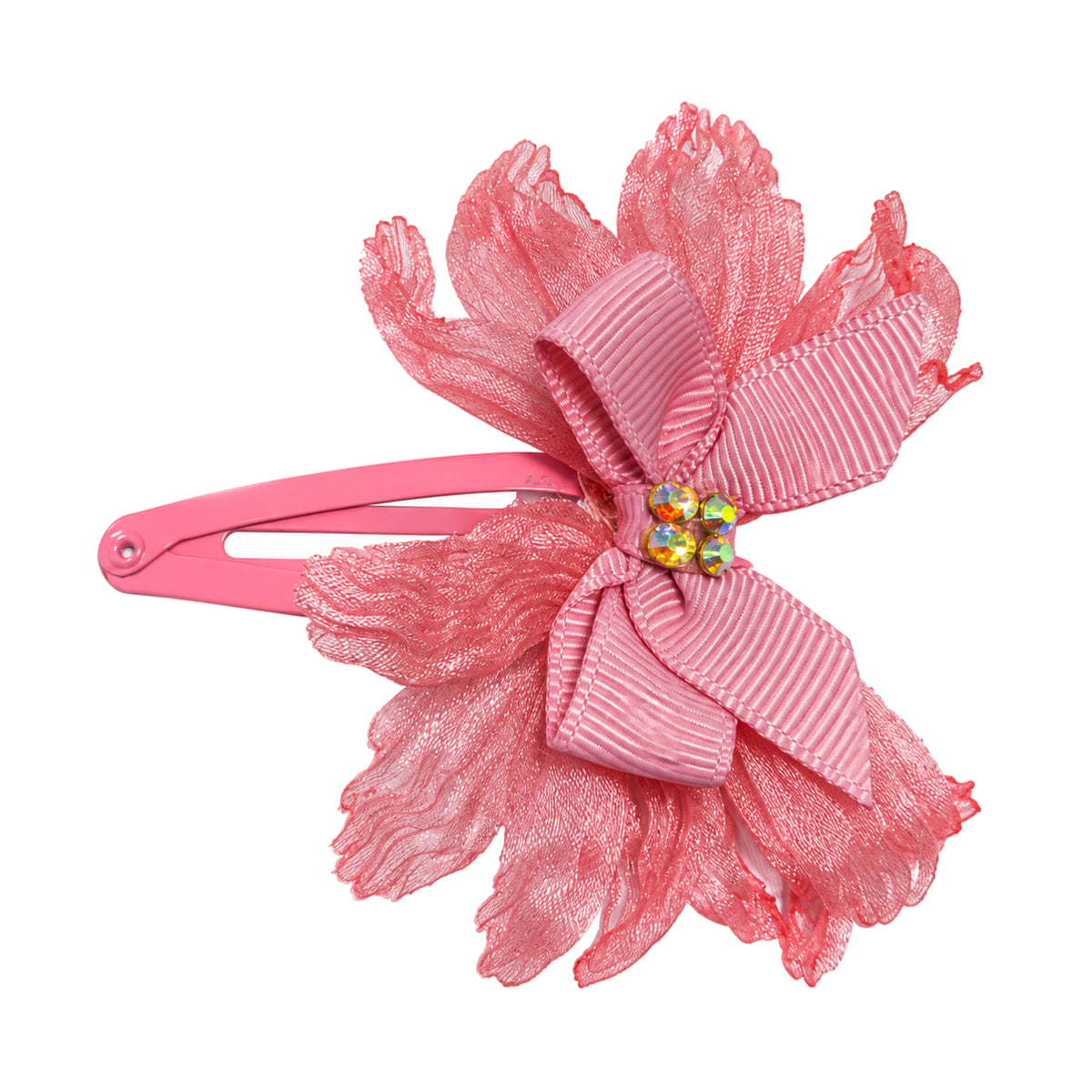 Migant Kids floral bow snap hair clip in pink