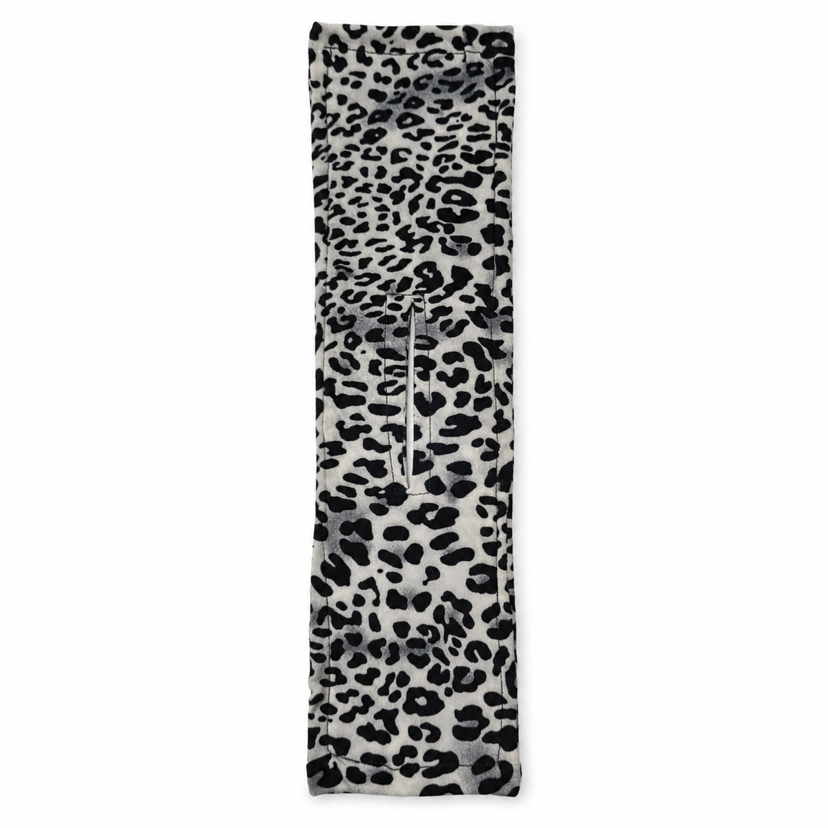 Migant leopard-print bun wrap hairband in black and white