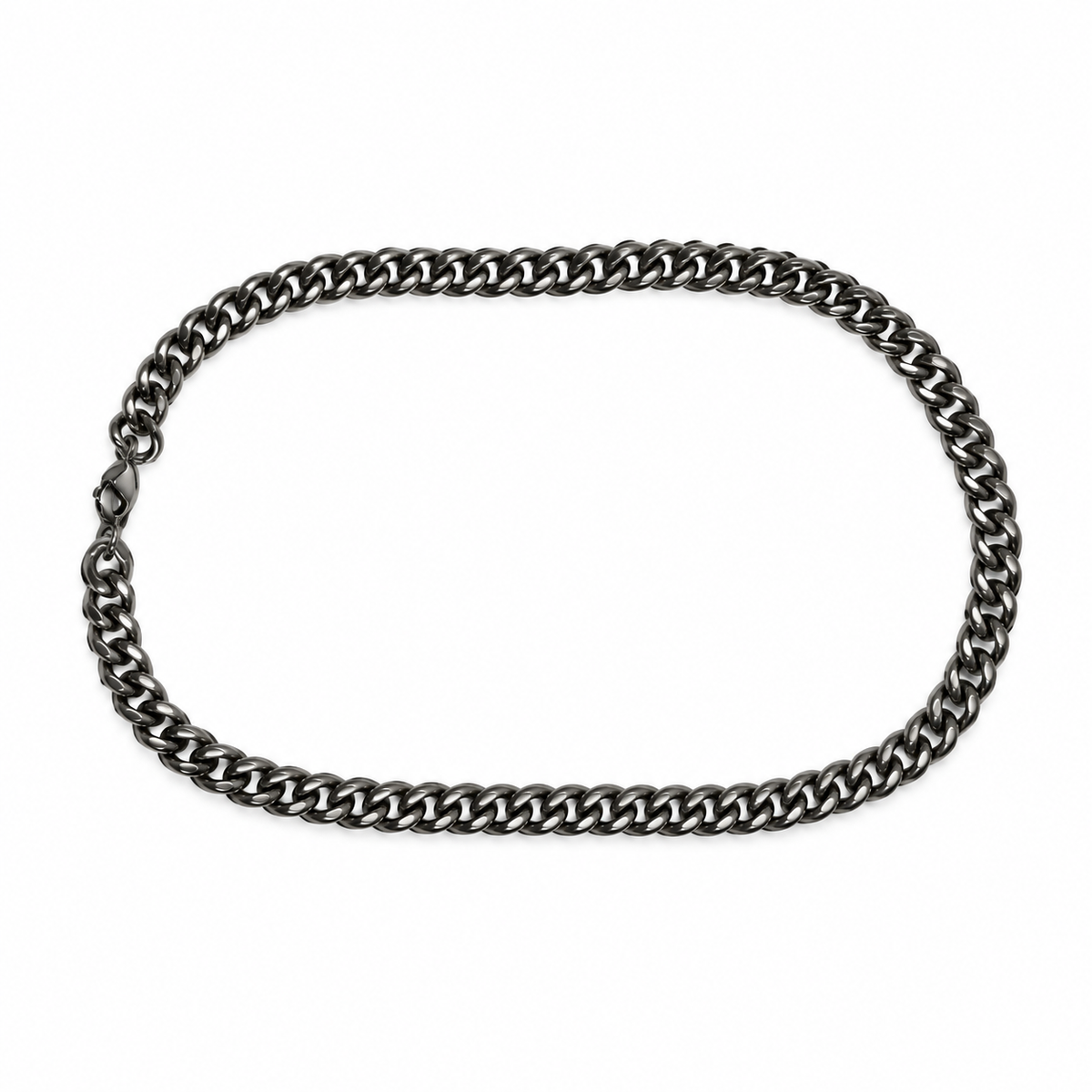 Migant men's silver stainless steel curb chain necklace