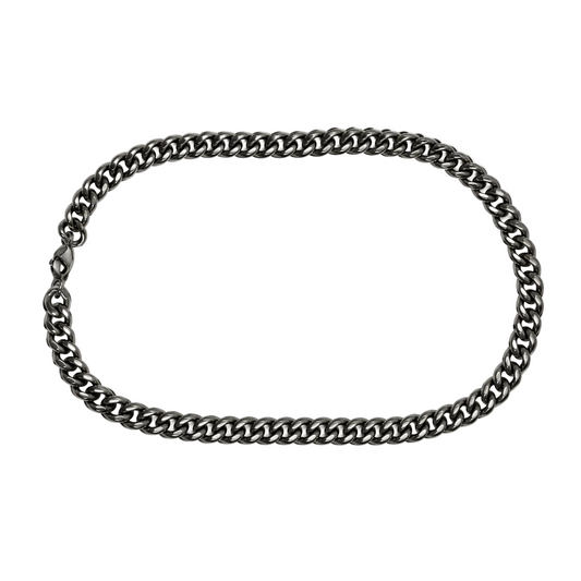 Migant men's silver stainless steel curb chain necklace