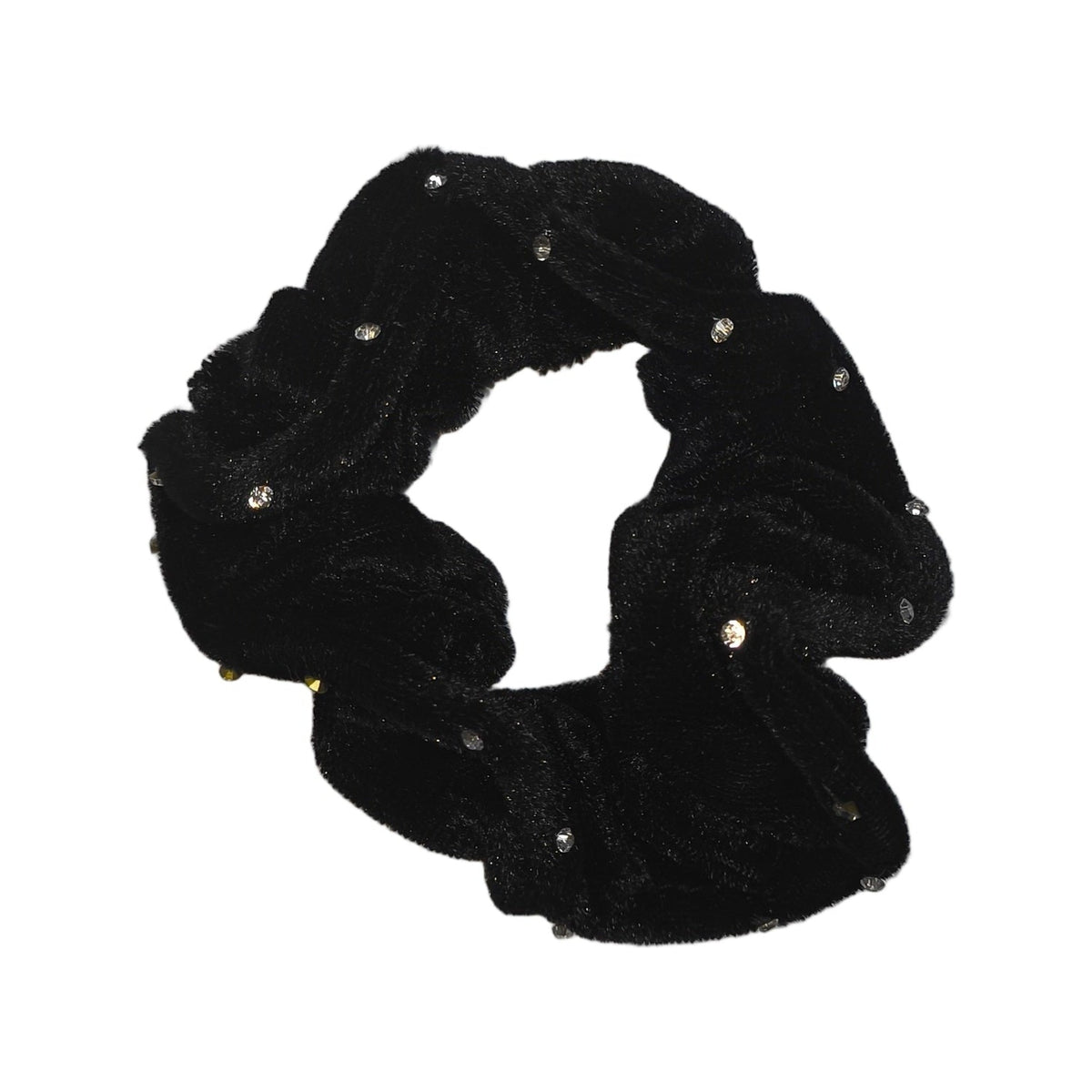 Migant Pearl Velvet Scrunchies – Black
