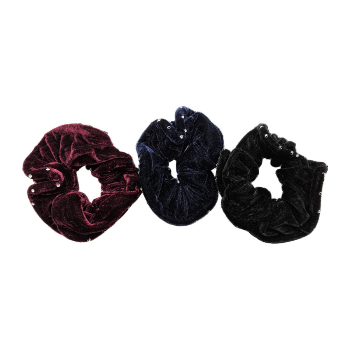 Migant Pearl Velvet Scrunchies – Set of 3