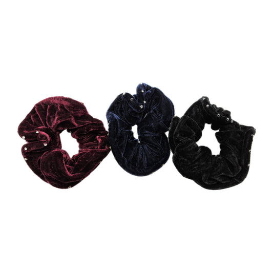 Migant Pearl Velvet Scrunchies – Set of 3