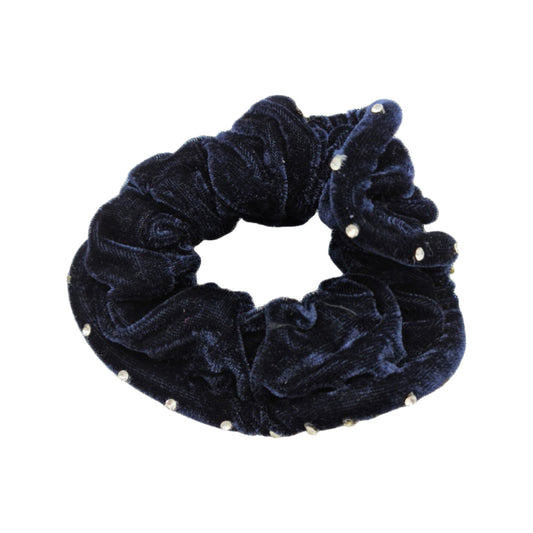 Migant Pearl Velvet Scrunchies – Blue