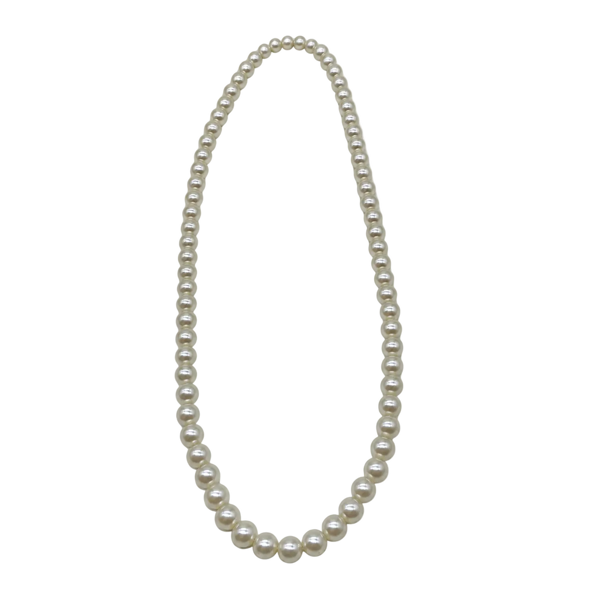 Migant single strand graduated creamy white pearl necklace