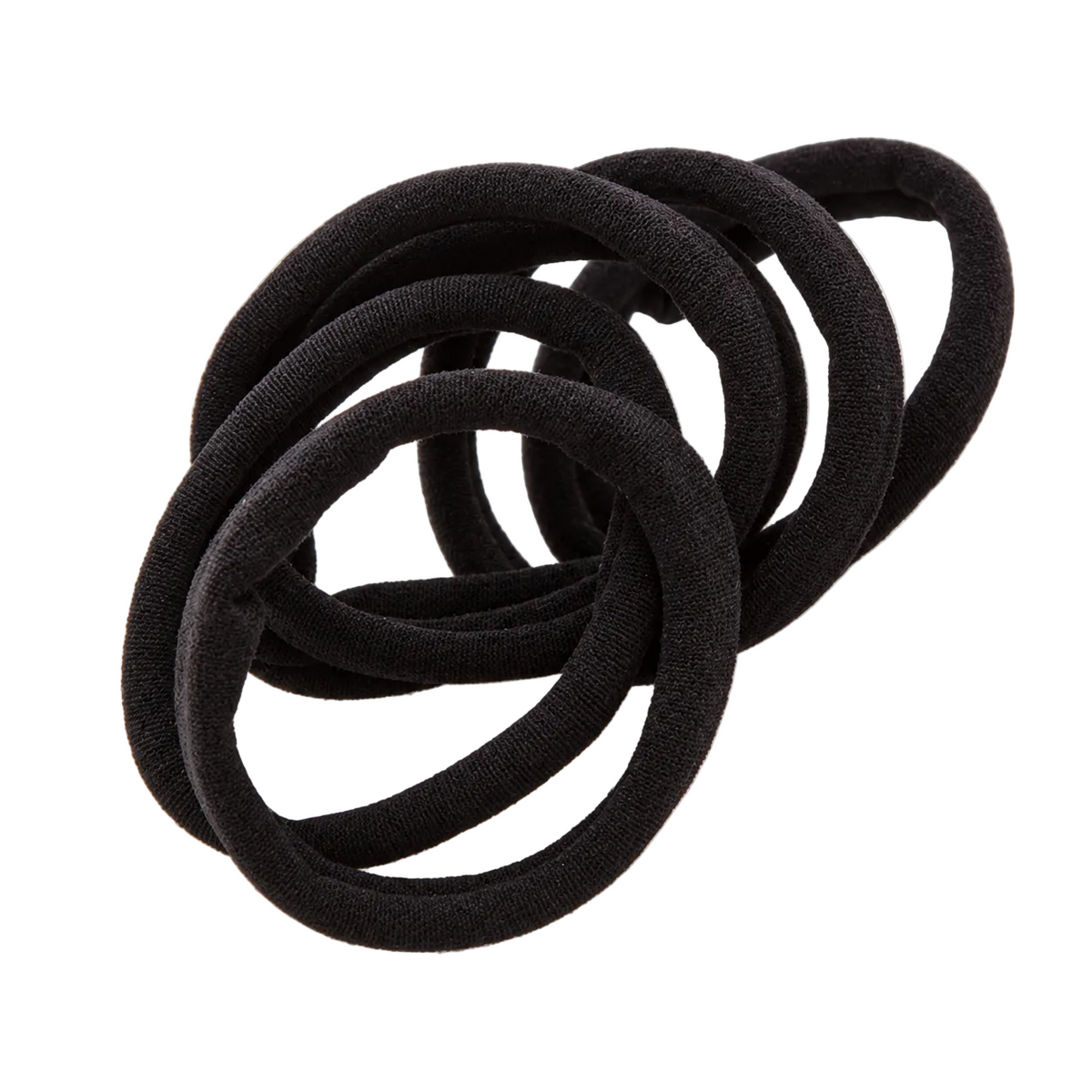 Migant soft black fabric hair ties pack of six
