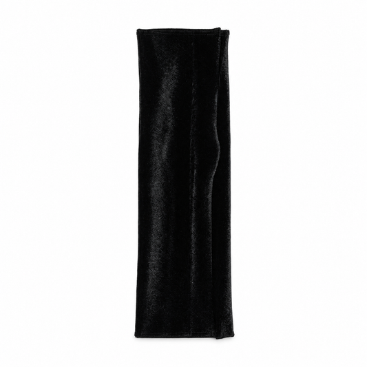 Migant women's wide soft velvet headband in black