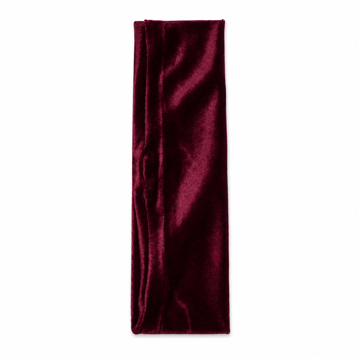 Migant women's wide soft velvet headband in burgundy red