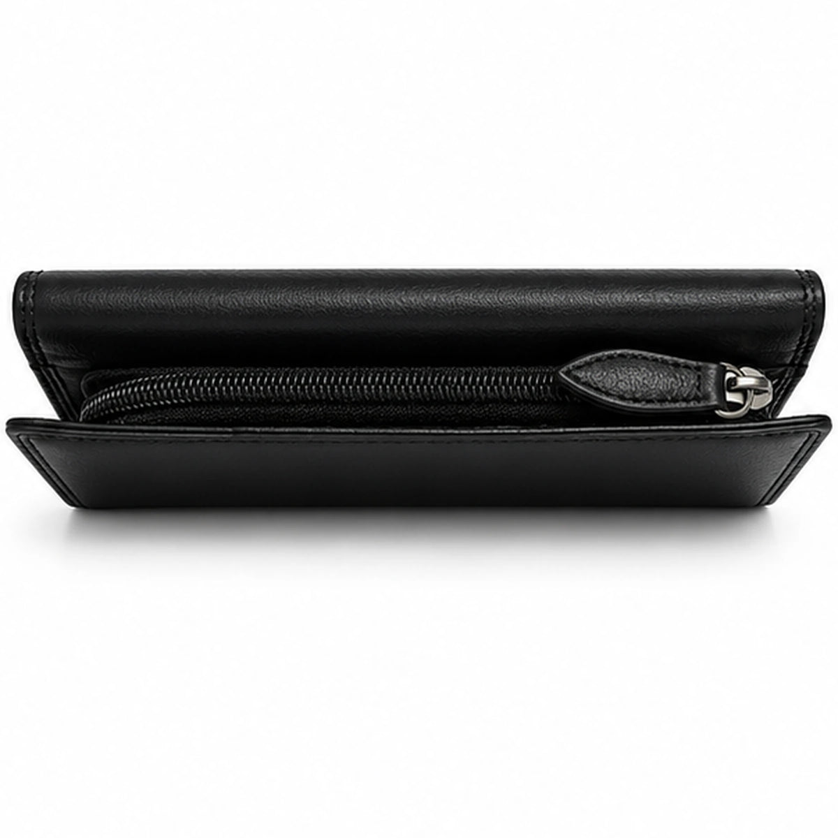Migant women's black long wallet side zipper view