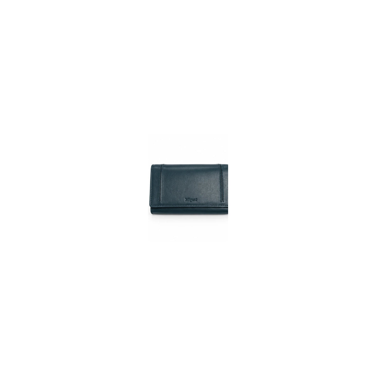 Migant women's long RFID wallet in dark teal - front view