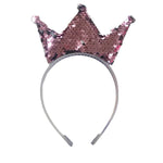Load image into Gallery viewer, Sequin Crown Headband – Party Queen Style, Fun &amp; Sparkly in silver color
