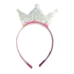 Load image into Gallery viewer, Sequin Crown Headband – Party Queen Style, Fun &amp; Sparkly in silver color
