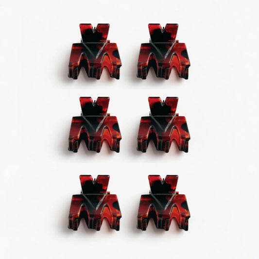 Migant Mini Pattern Hair Clips – 6 Pack, 1.5cm