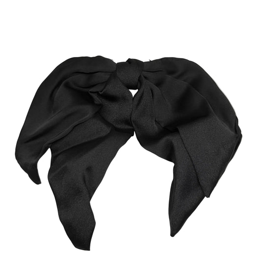 Black headscarf with a large bow on a white background