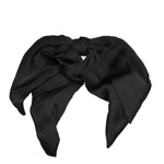 Load image into Gallery viewer, Black headscarf with a large bow on a white background
