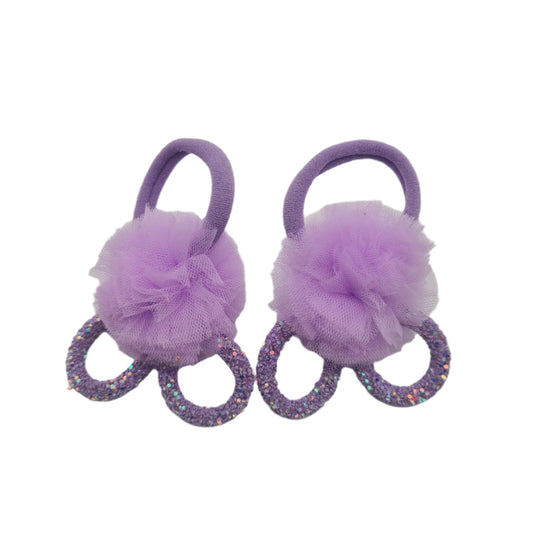 Migant Cute Pom Pom Glitter Hair Ties – Set of 6 Colors