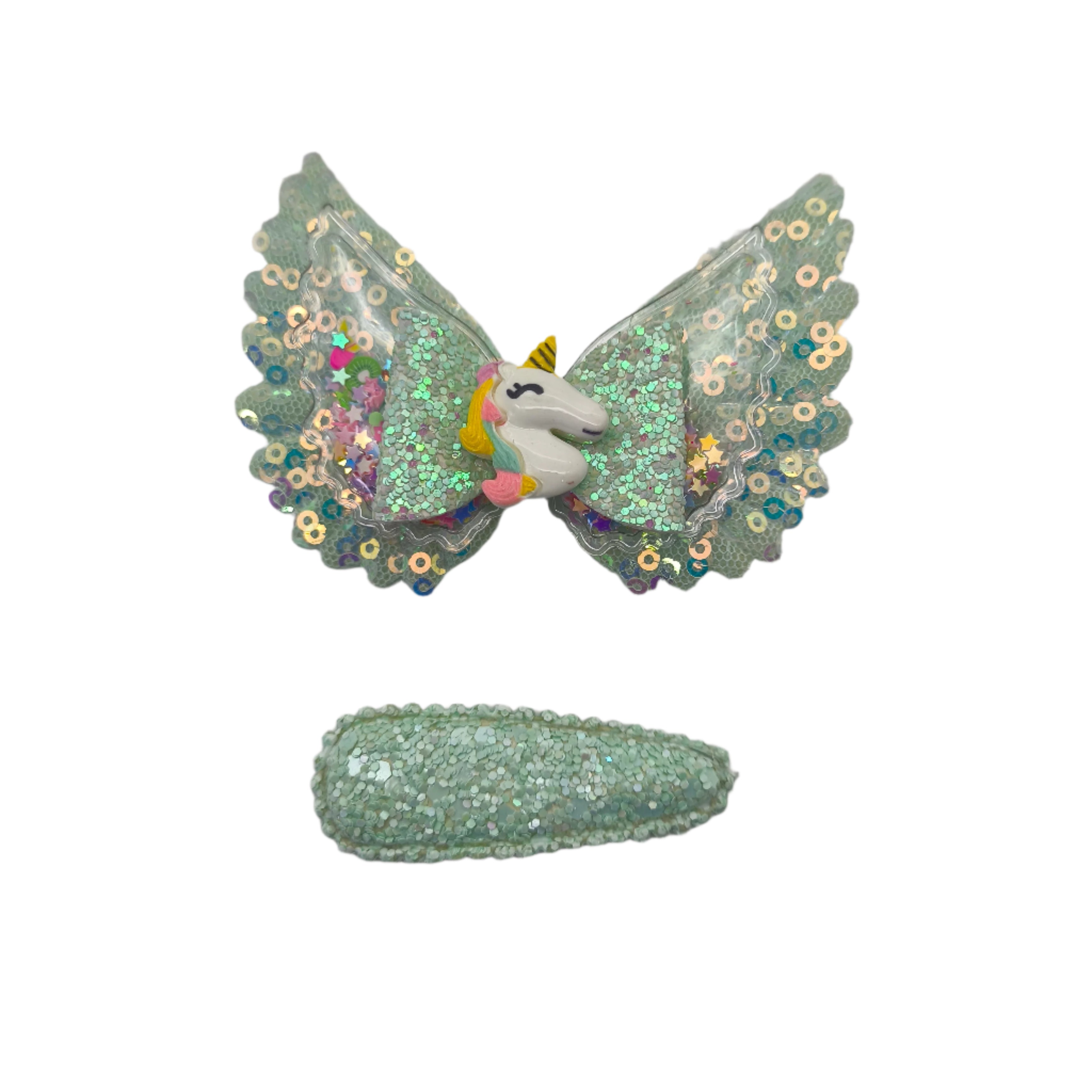 Children hair accessories clip with unicorn