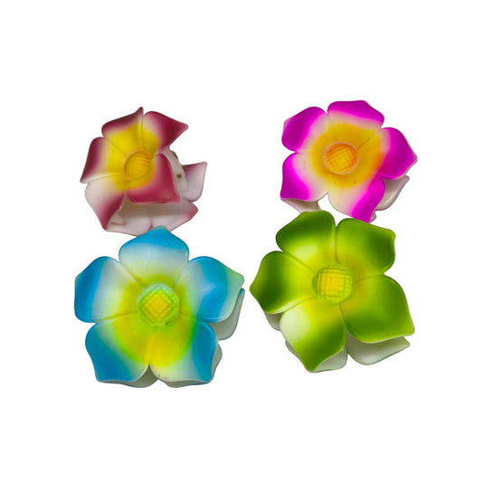 Mini Colorful Flower Hair Clips – Set of 2