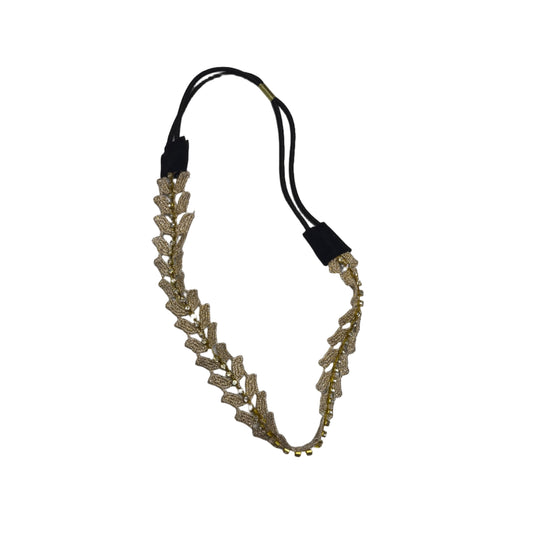 Boho-Chic Gold Leaf Lace Headband