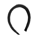 Load image into Gallery viewer, Black headband with fluffy texture on a white background

