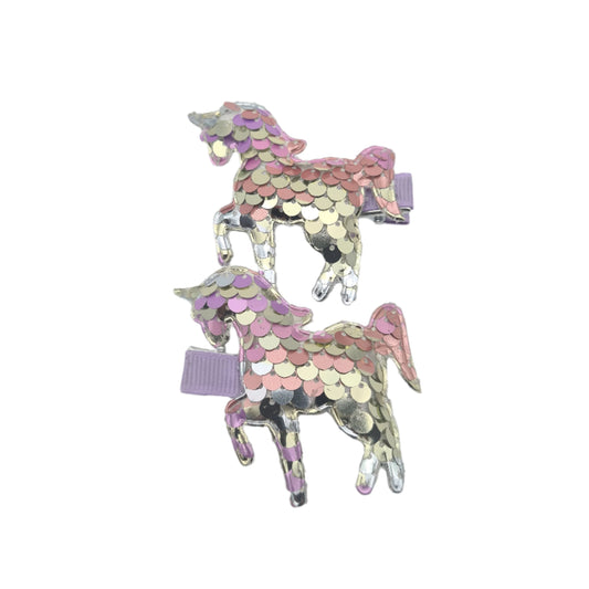 Migant Children Sequin Unicorn Pony Hair Clips – Pairs