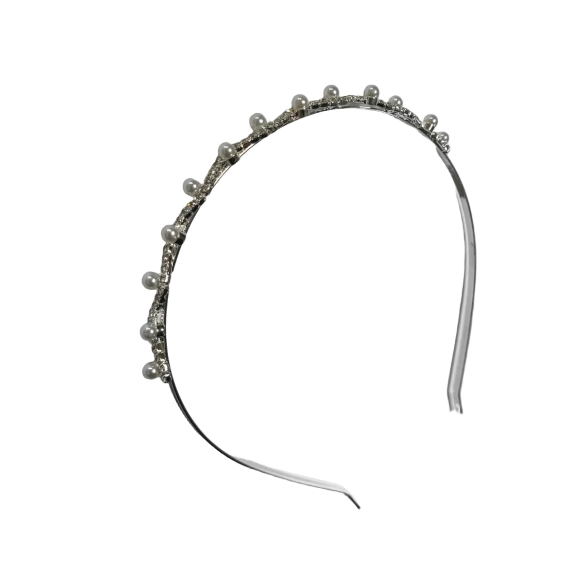 Silver Pearl Crystal Headband