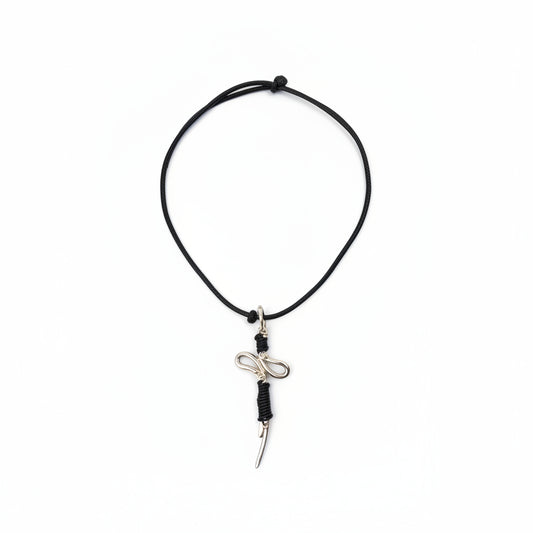 Silver Dragonfly Cord Necklace