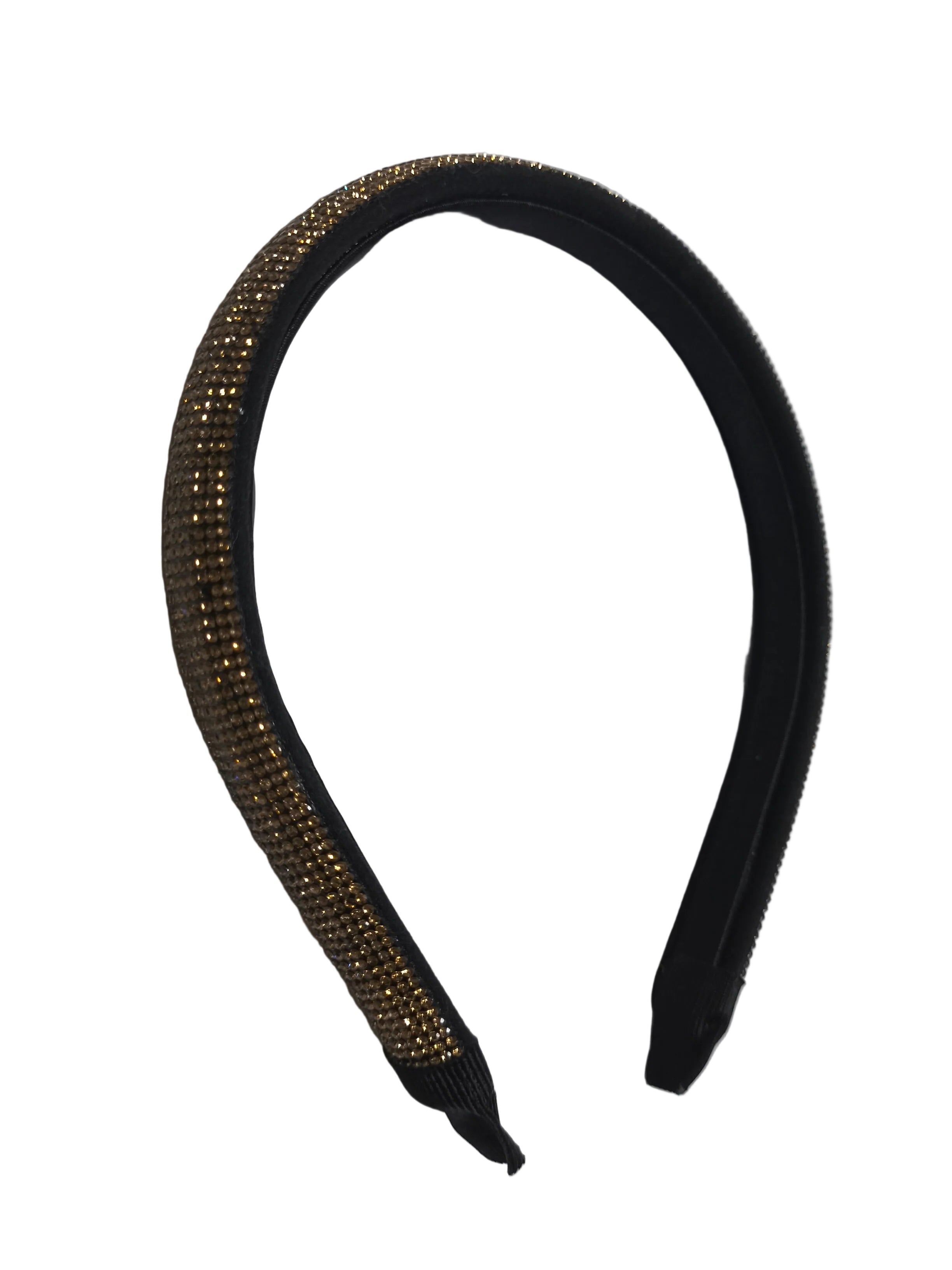 Black & Gold Luxe Slim Headband – Minimal, Elegant & Chic