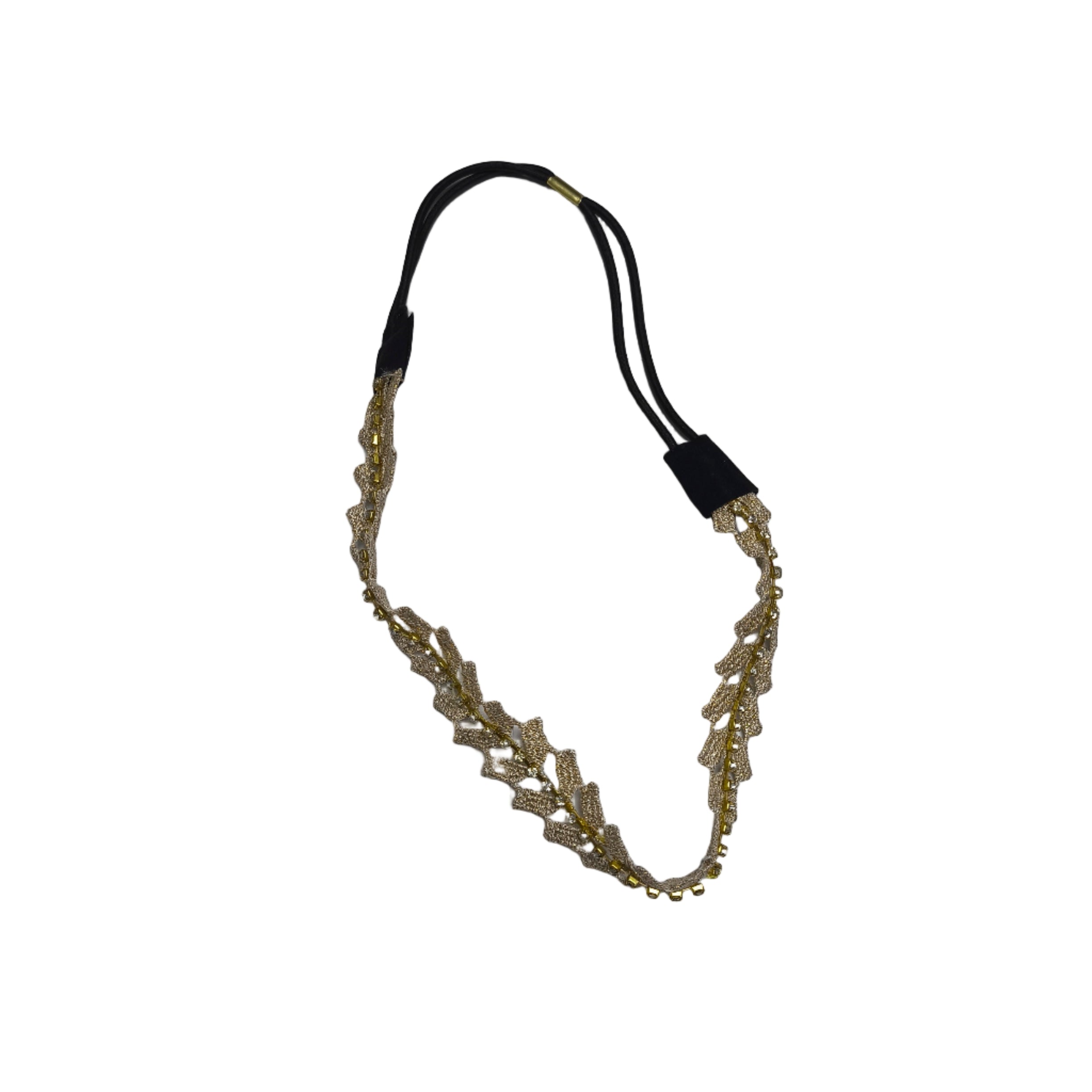 Boho-Chic Gold Leaf Lace Headband – Instant Glamour &amp; Goddess Vibes!