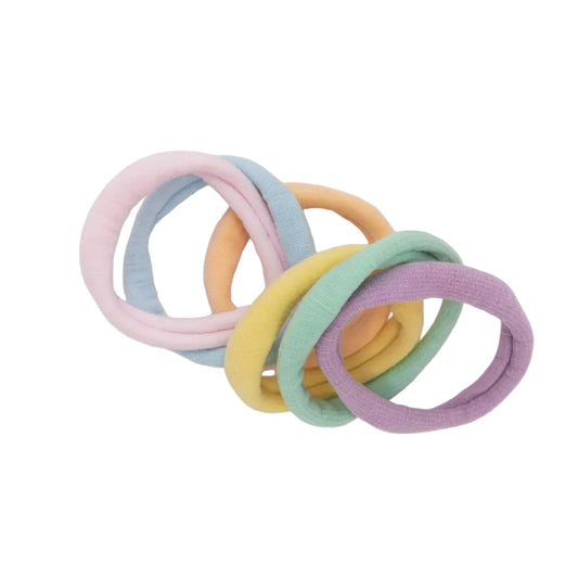 Migant Pastel Rainbow Fabric Hair Ties – Set of 6