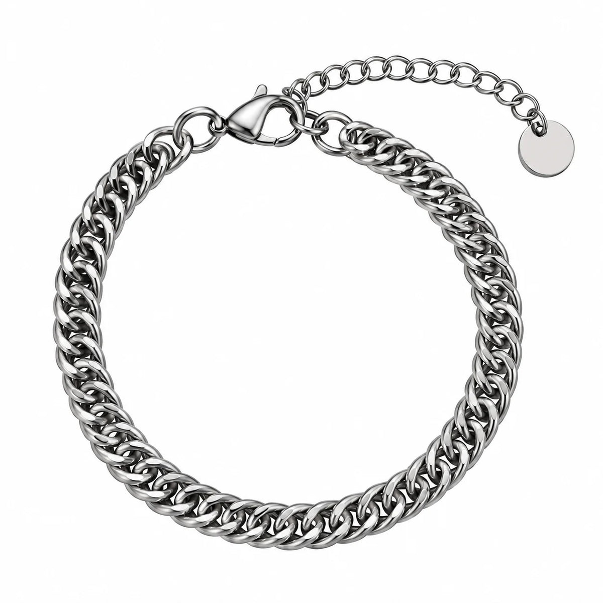 Migant men's silver curb chain bracelet