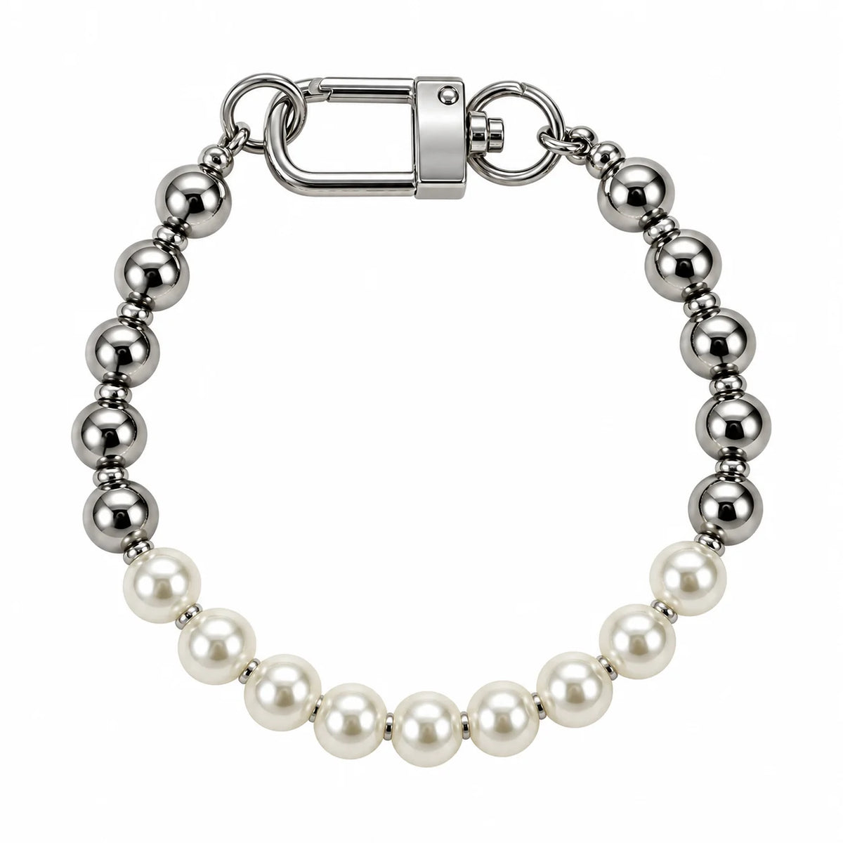 Migant women's silver-tone pearl-style beaded bracelet