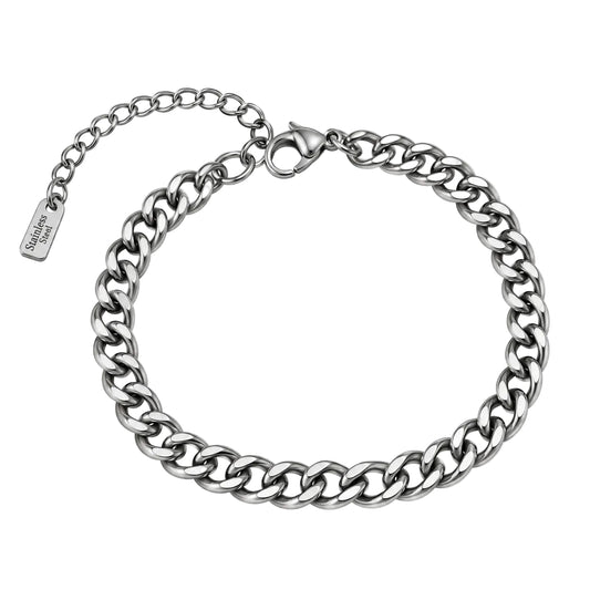 Men's stainless-steel curb chain bracelet